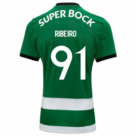 Kandiny Homme Maillot Rodrigo Ribeiro #91 Vert Tenues Domicile 2023/24 T-Shirt