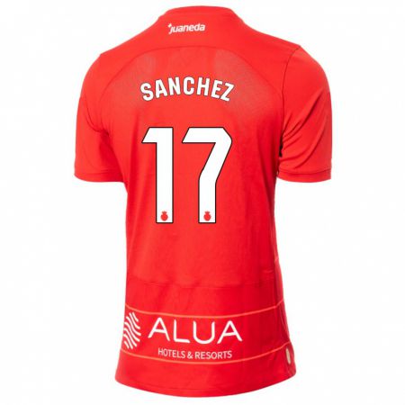 Kandiny Homme Maillot Avelino Sánchez #17 Rouge Tenues Domicile 2023/24 T-Shirt