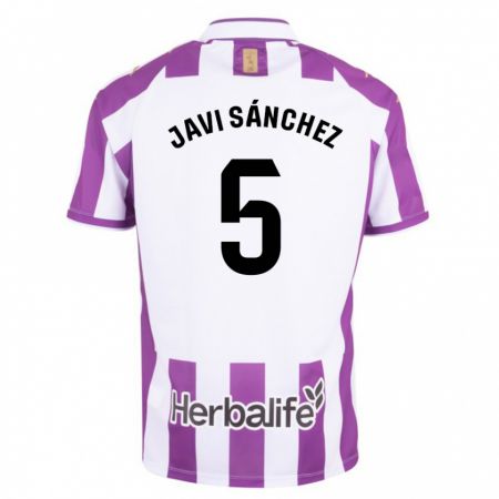 Kandiny Homme Maillot Javi Sánchez #5 Violet Tenues Domicile 2023/24 T-Shirt