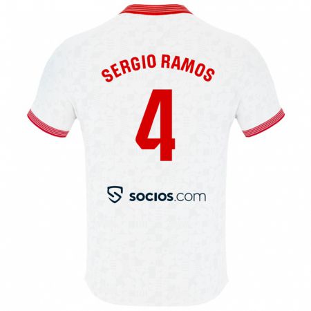 Kandiny Homme Maillot Sergio Ramos #4 Blanc Tenues Domicile 2023/24 T-Shirt