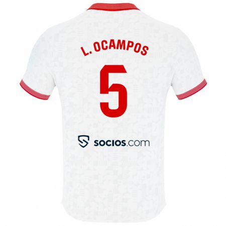 Kandiny Homme Maillot Lucas Ocampos #5 Blanc Tenues Domicile 2023/24 T-Shirt
