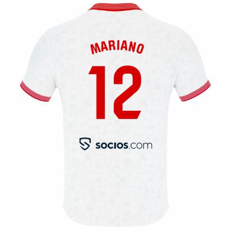 Kandiny Homme Maillot Mariano Díaz #12 Blanc Tenues Domicile 2023/24 T-Shirt