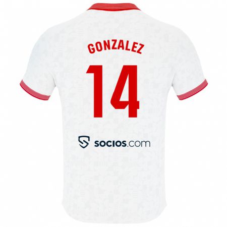 Kandiny Homme Maillot Alberto González #14 Blanc Tenues Domicile 2023/24 T-Shirt