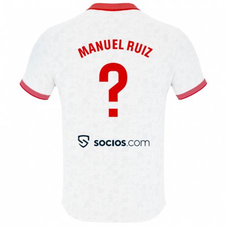 Kandiny Homme Maillot José Manuel Ruiz #0 Blanc Tenues Domicile 2023/24 T-Shirt