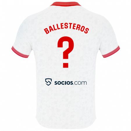 Kandiny Homme Maillot Gonzalo Ballesteros #0 Blanc Tenues Domicile 2023/24 T-Shirt