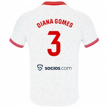 Kandiny Homme Maillot Diana Catarina Ribeiro Gomes #3 Blanc Tenues Domicile 2023/24 T-Shirt