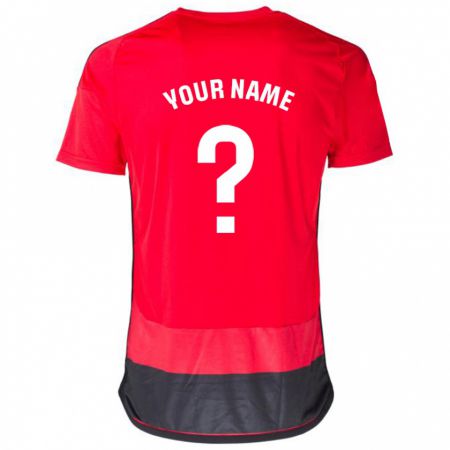 Kandiny Homme Maillot Votre Nom #0 Rouge Noir Tenues Domicile 2023/24 T-Shirt