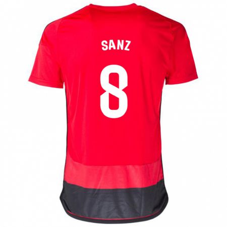 Kandiny Homme Maillot Álvaro Sanz #8 Rouge Noir Tenues Domicile 2023/24 T-Shirt