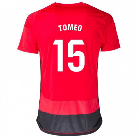 Kandiny Homme Maillot Pablo Tomeo #15 Rouge Noir Tenues Domicile 2023/24 T-Shirt