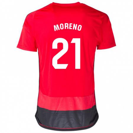 Kandiny Homme Maillot Diego Moreno #21 Rouge Noir Tenues Domicile 2023/24 T-Shirt
