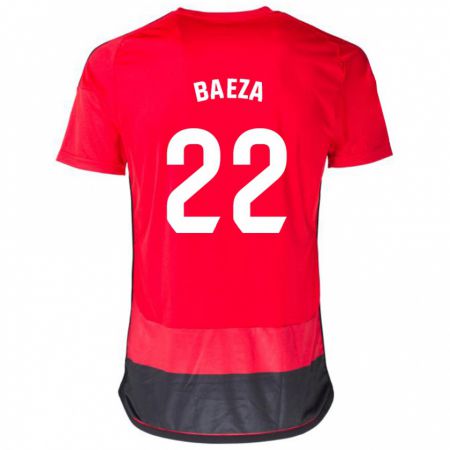 Kandiny Homme Maillot Miguel Baeza #22 Rouge Noir Tenues Domicile 2023/24 T-Shirt