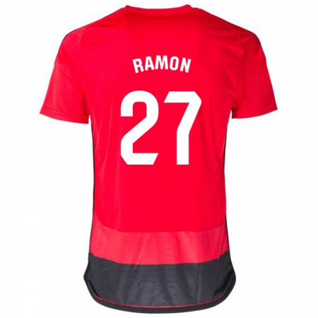 Kandiny Homme Maillot Pablo Ramón #27 Rouge Noir Tenues Domicile 2023/24 T-Shirt