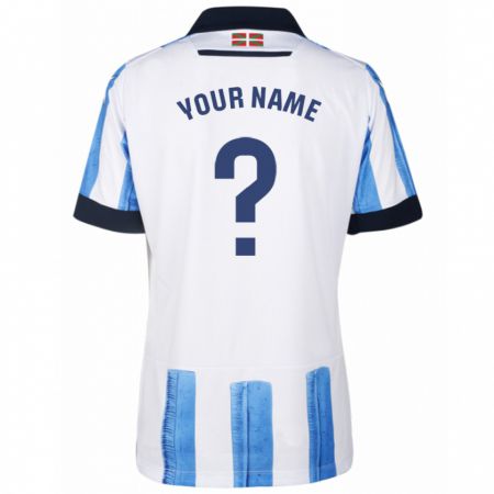 Kandiny Homme Maillot Votre Nom #0 Bleu Blanc Tenues Domicile 2023/24 T-Shirt