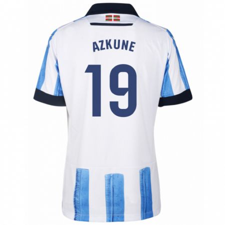 Kandiny Homme Maillot Ekain Azkune #19 Bleu Blanc Tenues Domicile 2023/24 T-Shirt
