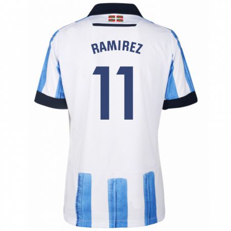 Kandiny Homme Maillot Darío Ramirez #11 Bleu Blanc Tenues Domicile 2023/24 T-Shirt