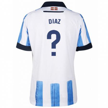 Kandiny Homme Maillot Dani Díaz #0 Bleu Blanc Tenues Domicile 2023/24 T-Shirt