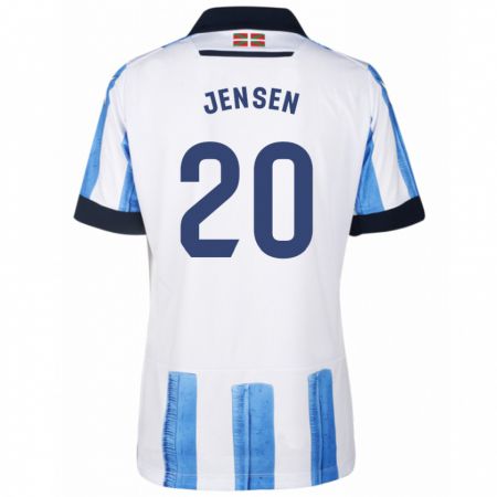 Kandiny Homme Maillot Synne Jensen #20 Bleu Blanc Tenues Domicile 2023/24 T-Shirt