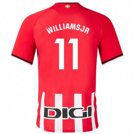 Kandiny Homme Maillot Nico Williams #11 Rouge Tenues Domicile 2023/24 T-Shirt