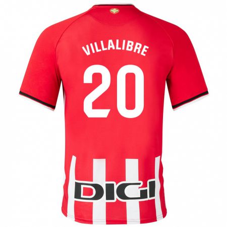 Kandiny Homme Maillot Asier Villalibre #20 Rouge Tenues Domicile 2023/24 T-Shirt