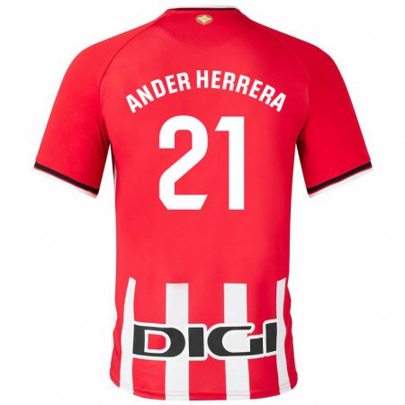 Kandiny Homme Maillot Ander Herrera #21 Rouge Tenues Domicile 2023/24 T-Shirt