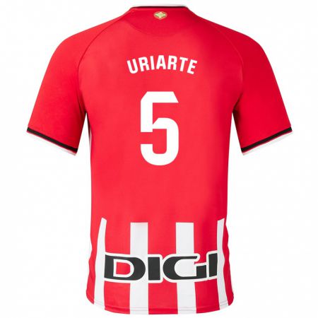 Kandiny Homme Maillot Naroa Uriarte Urazurrutia #5 Rouge Tenues Domicile 2023/24 T-Shirt