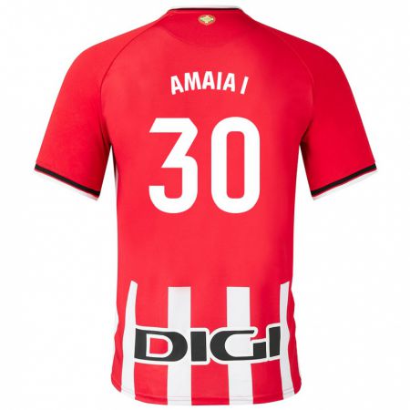 Kandiny Homme Maillot Amaia Iribarren Arteta #30 Rouge Tenues Domicile 2023/24 T-Shirt