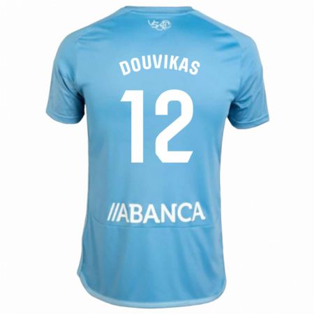 Kandiny Homme Maillot Anastasios Douvikas #12 Bleu Tenues Domicile 2023/24 T-Shirt