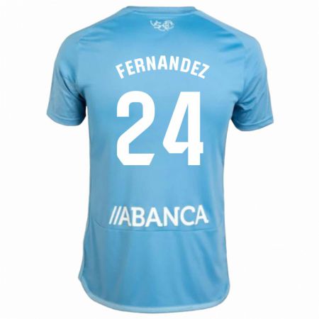 Kandiny Homme Maillot César Fernández #24 Bleu Tenues Domicile 2023/24 T-Shirt