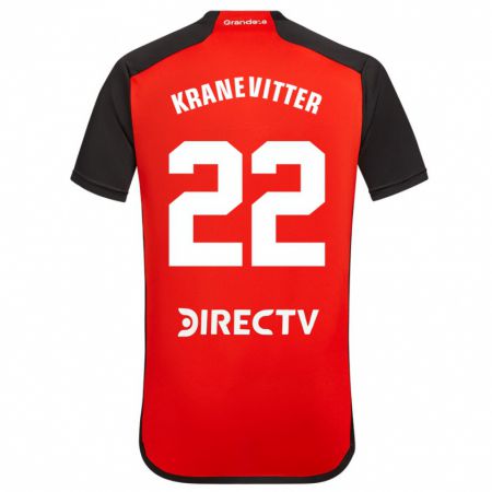 Kandiny Homme Maillot Matías Kranevitter #22 Rouge Tenues Extérieur 2023/24 T-Shirt