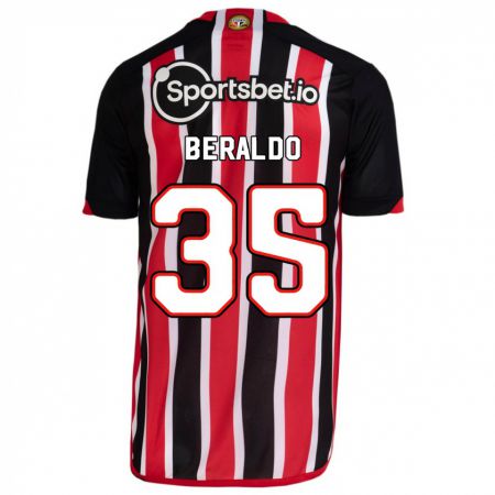 Kandiny Homme Maillot Lucas Beraldo #35 Bleu Rouge Tenues Extérieur 2023/24 T-Shirt