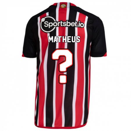 Kandiny Homme Maillot Guilherme Matheus #0 Bleu Rouge Tenues Extérieur 2023/24 T-Shirt