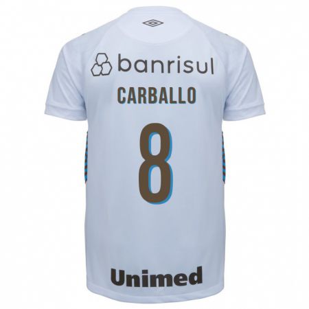 Kandiny Homme Maillot Felipe Carballo #8 Blanc Tenues Extérieur 2023/24 T-Shirt