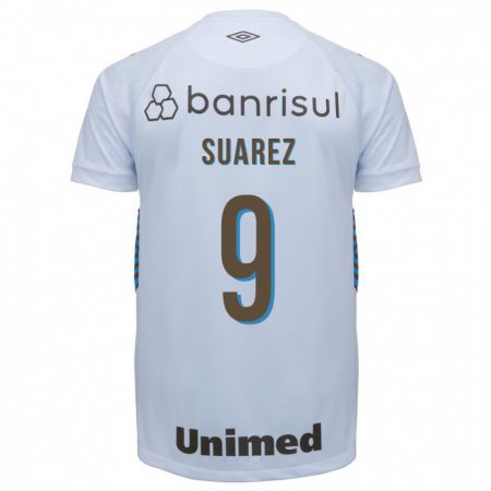 Kandiny Homme Maillot Luis Suárez #9 Blanc Tenues Extérieur 2023/24 T-Shirt