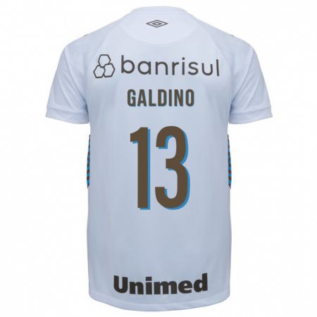 Kandiny Homme Maillot Everton Galdino #13 Blanc Tenues Extérieur 2023/24 T-Shirt