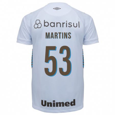 Kandiny Homme Maillot Gustavo Martins #53 Blanc Tenues Extérieur 2023/24 T-Shirt