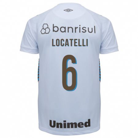 Kandiny Homme Maillot Natane Locatelli #6 Blanc Tenues Extérieur 2023/24 T-Shirt