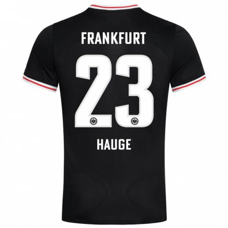 Kandiny Homme Maillot Jens Petter Hauge #23 Noir Tenues Extérieur 2023/24 T-Shirt