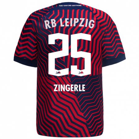 Kandiny Homme Maillot Leopold Zingerle #25 Bleu Rouge Tenues Extérieur 2023/24 T-Shirt