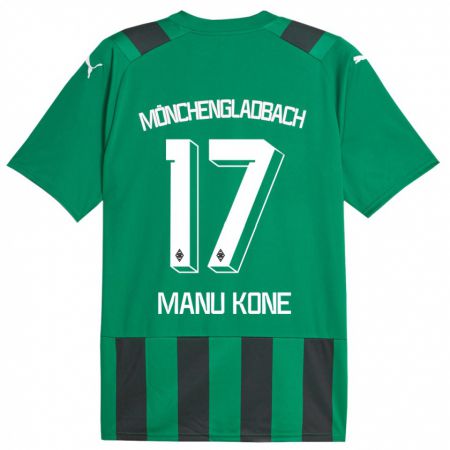 Kandiny Homme Maillot Manu Koné #17 Vert Noir Tenues Extérieur 2023/24 T-Shirt