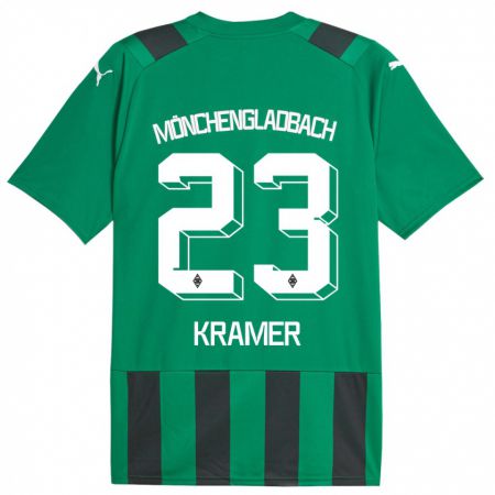Kandiny Homme Maillot Christoph Kramer #23 Vert Noir Tenues Extérieur 2023/24 T-Shirt