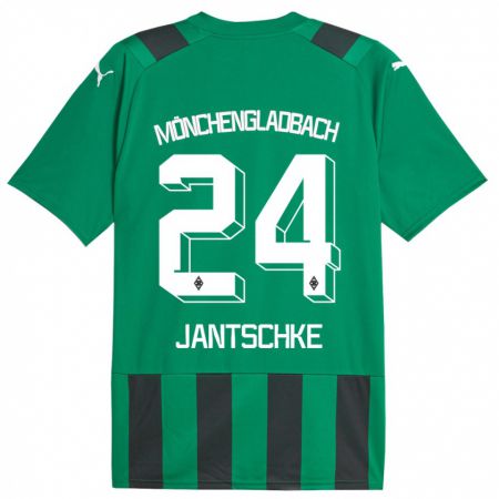 Kandiny Homme Maillot Tony Jantschke #24 Vert Noir Tenues Extérieur 2023/24 T-Shirt
