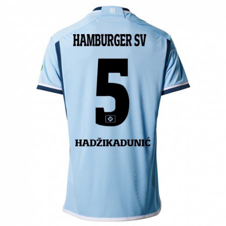 Kandiny Homme Maillot Dennis Hadzikadunic #5 Bleu Tenues Extérieur 2023/24 T-Shirt