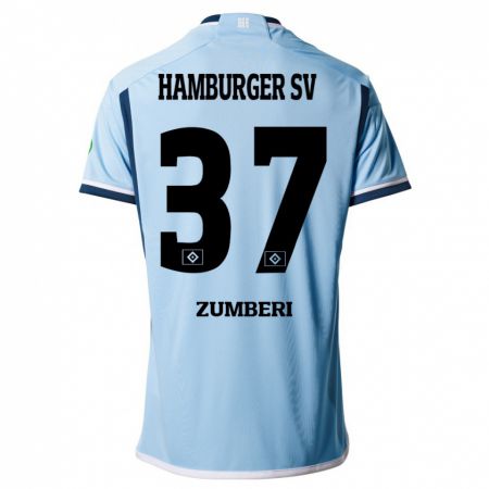 Kandiny Homme Maillot Valon Zumberi #37 Bleu Tenues Extérieur 2023/24 T-Shirt