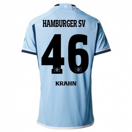 Kandiny Homme Maillot Elijah Krahn #46 Bleu Tenues Extérieur 2023/24 T-Shirt