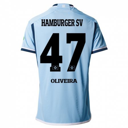 Kandiny Homme Maillot Nicolas Oliveira #47 Bleu Tenues Extérieur 2023/24 T-Shirt