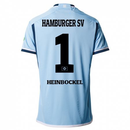 Kandiny Homme Maillot Simon Heinbockel #1 Bleu Tenues Extérieur 2023/24 T-Shirt