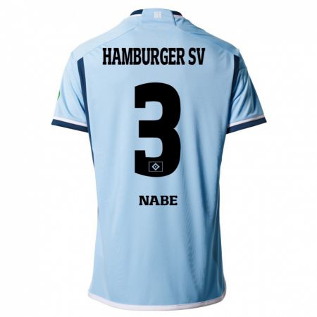 Kandiny Homme Maillot Jamal Nabe #3 Bleu Tenues Extérieur 2023/24 T-Shirt