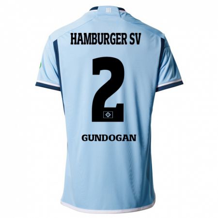 Kandiny Homme Maillot Haci Gündogan #2 Bleu Tenues Extérieur 2023/24 T-Shirt