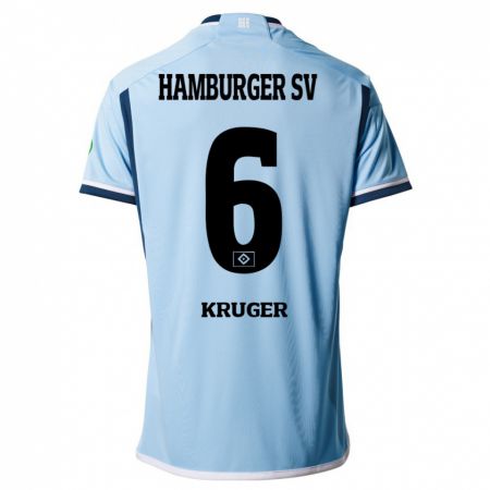 Kandiny Homme Maillot Artur Krüger #6 Bleu Tenues Extérieur 2023/24 T-Shirt