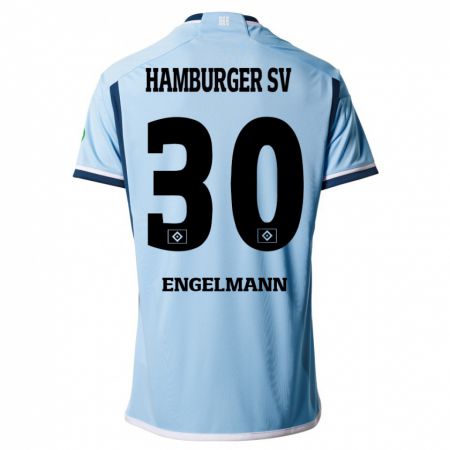 Kandiny Homme Maillot Timon Engelmann #30 Bleu Tenues Extérieur 2023/24 T-Shirt